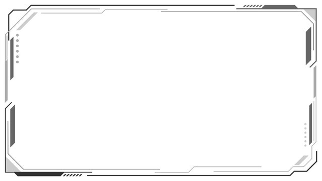 Black Futuristic HUD Frame Border Transparent PNG Premium Digital Overlay