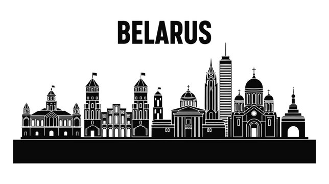 Belarus City Skyline Silhouette Minimalist Vector Illustration
