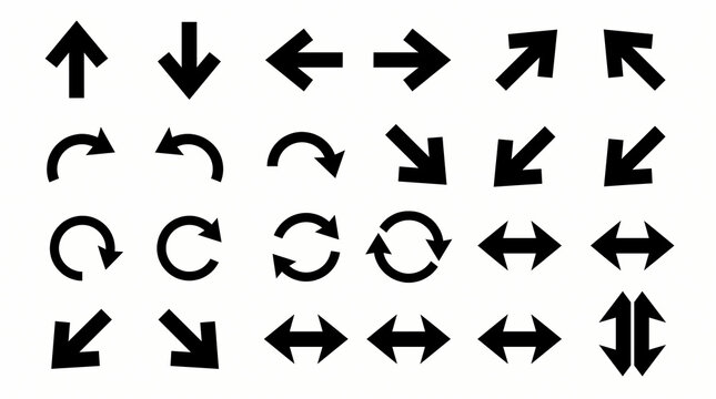 Black Arrows Set White Bkg.