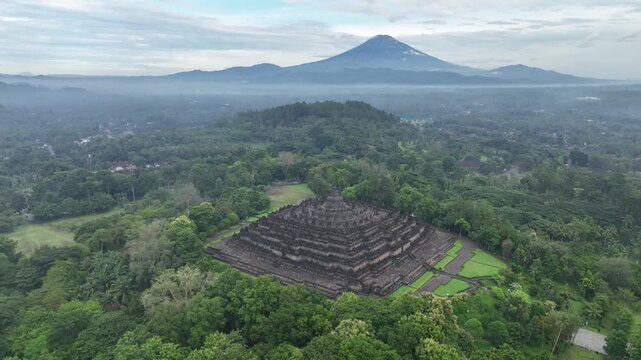 Aerial view of Borobudur Temple