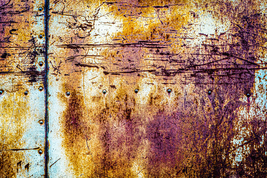 Industrial Grunge Rusty Wall Texture Background &ndash; Weathered Metal, Concrete and Distressed Surface
