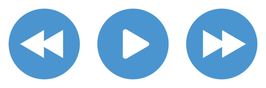 Media control icon with play, pause, next, previous, fast forward and rewind buttons
