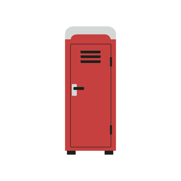 Flat Red Portable Toilet Icon for Temporary Sanitation and Event Hygiene