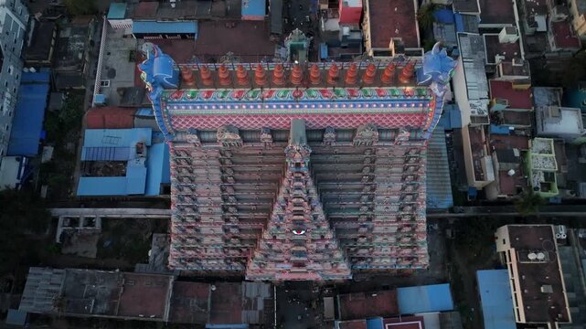 Aerial View of Sri Ranganathaswamy Temple, Srirangam, Tamil Nadu, India