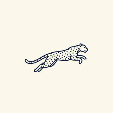 Vector Illustration of a Leopard Leaping from a Mi-17 Helicopter