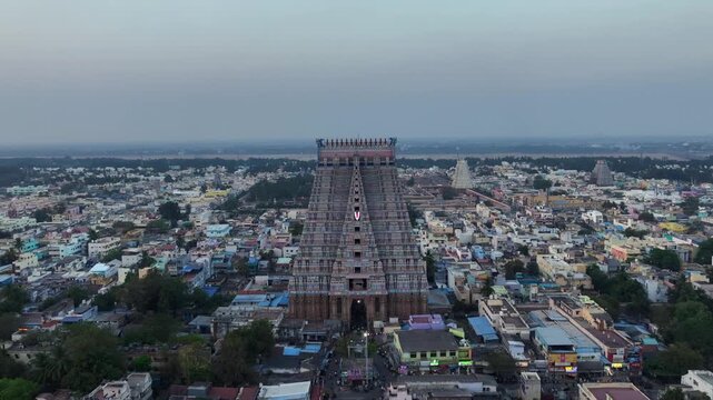 Aerial View of Sri Ranganathaswamy Temple, Srirangam, Tamil Nadu, India