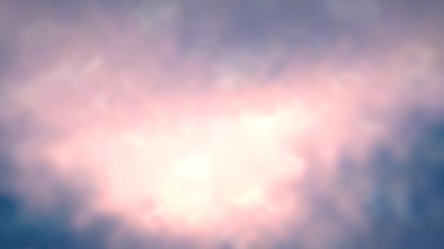 Soft Defocused Pastel Cloud Bloom Drifting &ndash; Dreamy Pink Peach & Lavender Sky Haze, Ethereal Romantic Beauty Background Loop