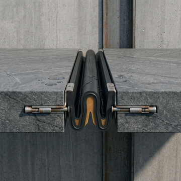 Concrete Expansion Joint Cross Section with Waterproof Rubber Seal