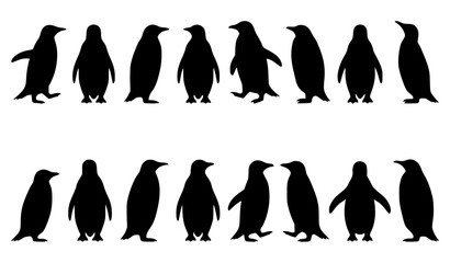 Obraz premium Minimal Penguin Silhouette Collection Vector EPS10