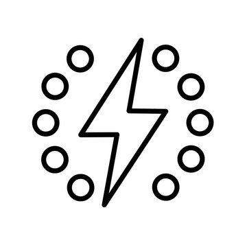 super charge lightning bolt line icon symbol for mobile app UI and web interface