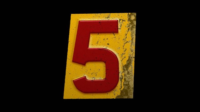 Stop Motion Animated Ransom Note Cutout Sticker Number 5 Loop