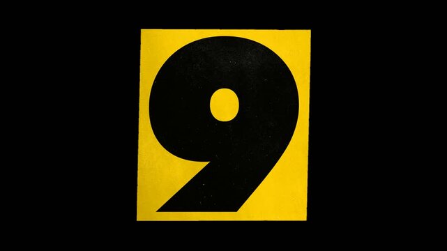 Stop Motion Animated Ransom Note Cutout Sticker Number 9 Loop