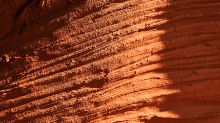 Fototapeta premium Rough terracotta clay tactile texture warm light