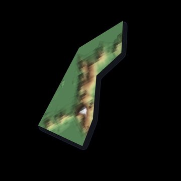 Seychelles Rotating 3D Relief Map Seamless Loop, Alpha Channel 4K