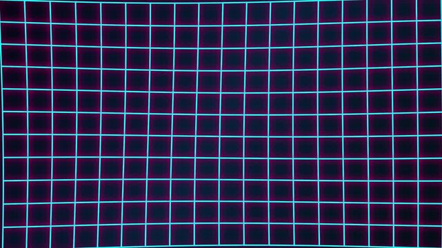 Neon blue grid pattern on dark purple background
