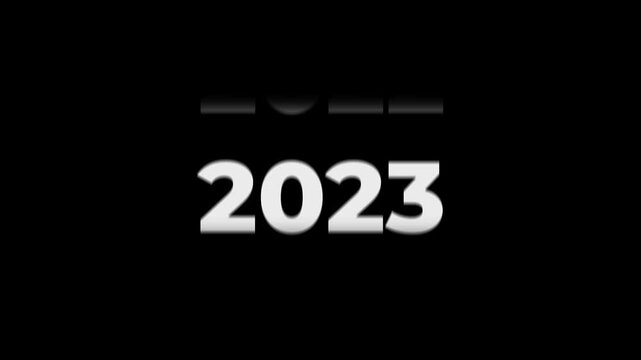 Fast Forward Year Counter Animation 1958 to 2026. Rolling number timeline with motion blur. White text on black background for history, documentary, and time transitions.