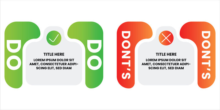 Do and Don't Checklist Infographic with Green and Orange Rounded Panels
