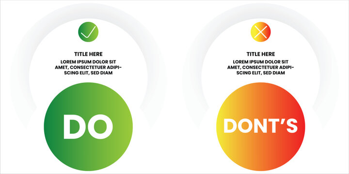 Do and Don't Comparison Infographic with Green and Orange Circular Elements