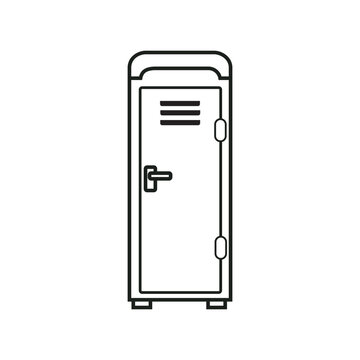 Minimalist Line Art Portable Toilet Icon Vector Outline Illustration