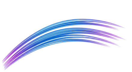 Obraz premium Abstract flowing blue and purple light trail curves isolated on a transparent background for dynamic graphic design elements