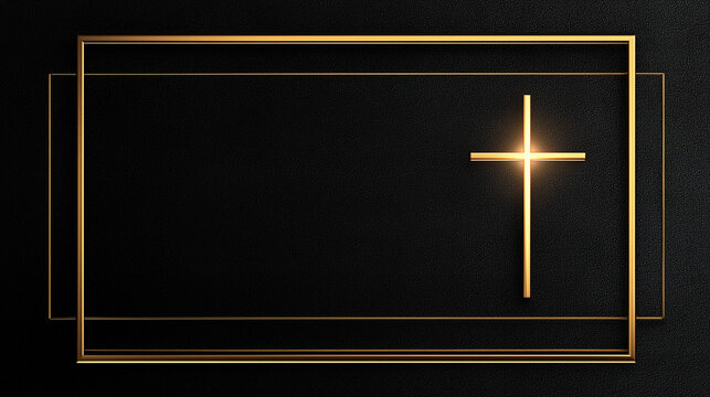 Frame with a cross and ornate religious frames and ethnic decorative leaves. Perfect for Easter cards, Christmas cards, and baptism cards..