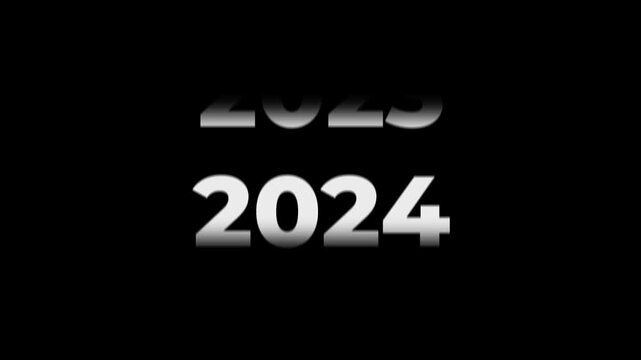 Fast Forward Year Counter Animation 1977 to 2026. Rolling number timeline with motion blur. White text on black background for history, documentary, and time transitions.