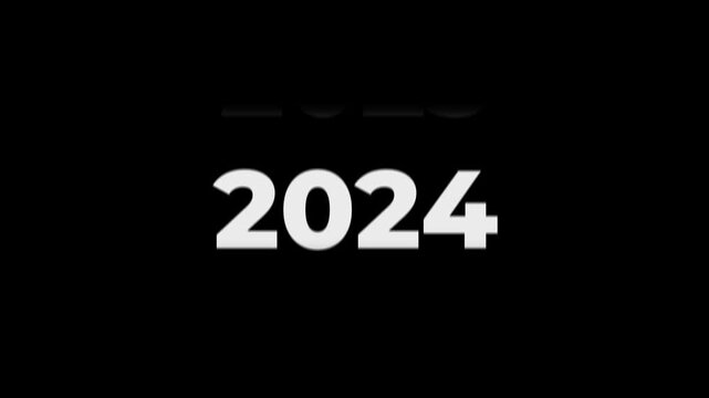 Fast Forward Year Counter Animation 1981 to 2026. Rolling number timeline with motion blur. White text on black background for history, documentary, and time transitions.