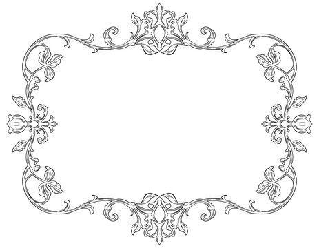 vintage border and frame on white background