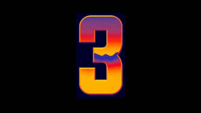 Stop Motion Animated Ransom Note Cutout Sticker Number 3 Loop