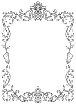 vintage border and frame on white background