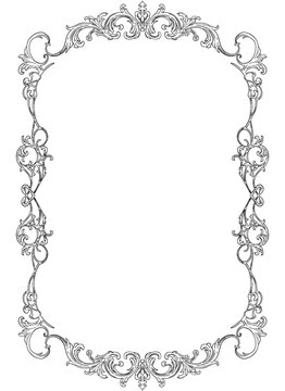 vintage border and frame on white background
