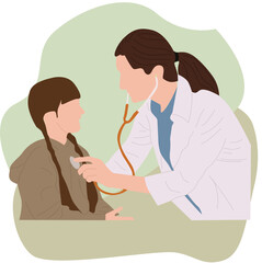 Fototapeta premium doctor examining a small child