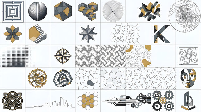 Stylized Symmetry Computational Vector Illustration