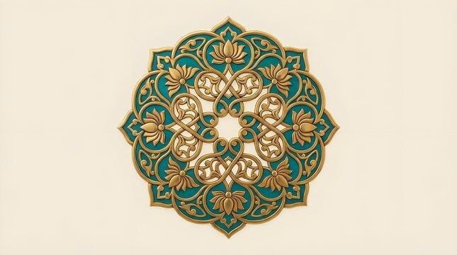 Islamic Floral Ornament Isolated Element Maulid Nabi
