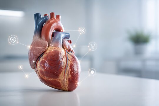 Anatomical Heart Model With AI Diagnostic Analysis Points