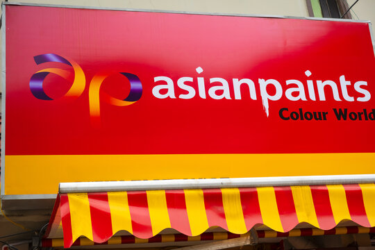 Asian Paints Colour World storefront sign and awning