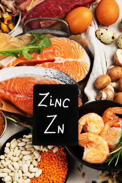 Composition with food products rich in zinc