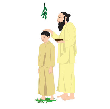 Sinhala New Year, Hisa thel gama, Vector illustration.