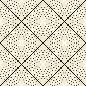 Beige & black spiderweb seamless pattern
