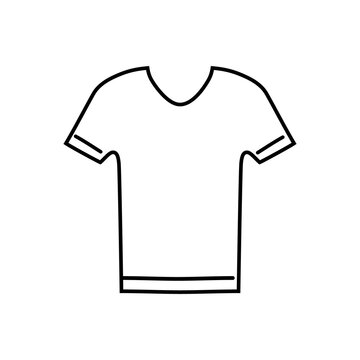 icon of a t-shirt in line art style for apparel mockups and fashion design.