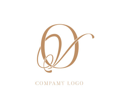 VO initial wedding monogram logo design