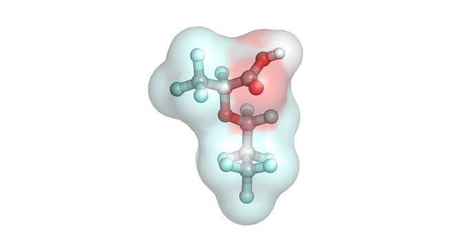 Hexafluoropropylene oxide dimer acid, persistent environmental PFAS, 3D molecule 4K