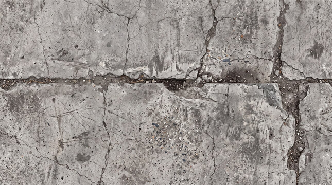 Cracked Concrete Floor Texture Background with Weathered Cement Surface and Natural Fracture Pattern