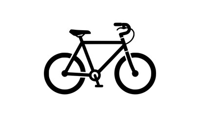 Fototapeta premium Bicycle Icon Vector with Solid Black Cycling Symbol for Transportation Logo and Modern Digital Design Projects