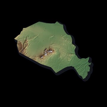 Niger Rotating 3D Relief Map Seamless Loop, Alpha Channel 4K
