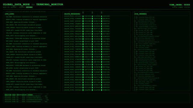 Data Server Network Node Monitoring Screen Background.