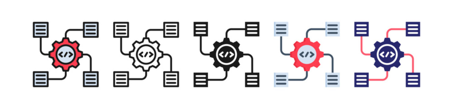 Schema Multiple Style Icon Set Collection. 