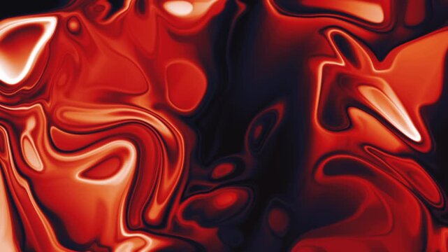 Abstract red molten liquid motion graphics background loop showing glowing lava textures.