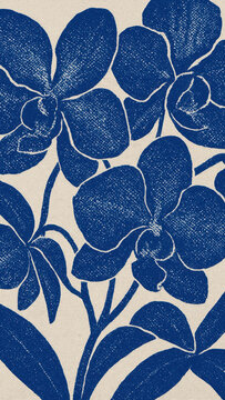 Vintage blue floral mobile wallpaper