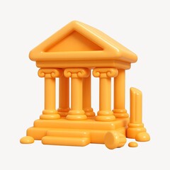 Obraz premium Glossy orange ancient temple sculpture.